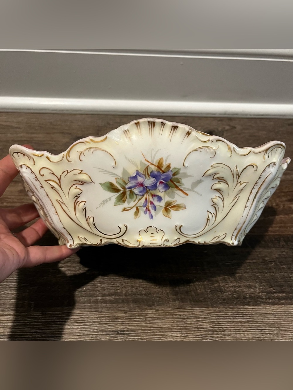 Carl Tielsch Antique Porcelain Pastel Oval Serving Bowl Germany